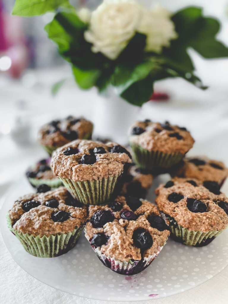 Began Gluten Free Muffins with Blueberries